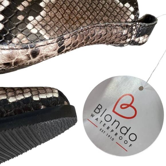 Blondo Waterproof Emelia Brown Snake Leather Boot Size 7 - Picture 4 of 11